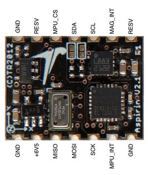 Aspirin IMU with documented IO connections.